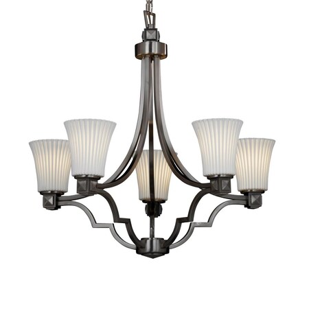 Justice Design Group POR-8500-10-PLET-CROM Limoges Collection Argyle 5-Light Chandelier